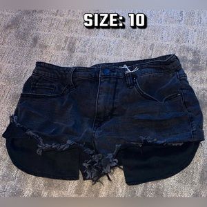 Black jean shorts